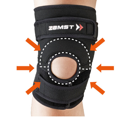 Détail genouillère tendon rotulien renforcée JK-2 – genou – Zamst